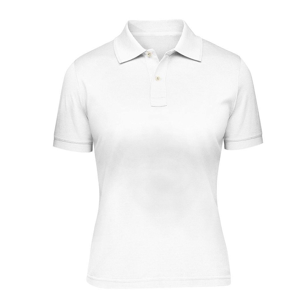 Camiseta Polo Feminina Branca Personalizada - Darosaa - Presentes Criativos  | Darosaa