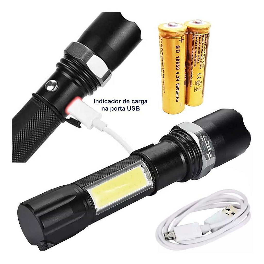 Lanterna Tática Police Compacta Led Q5 410.000 Lumens Com