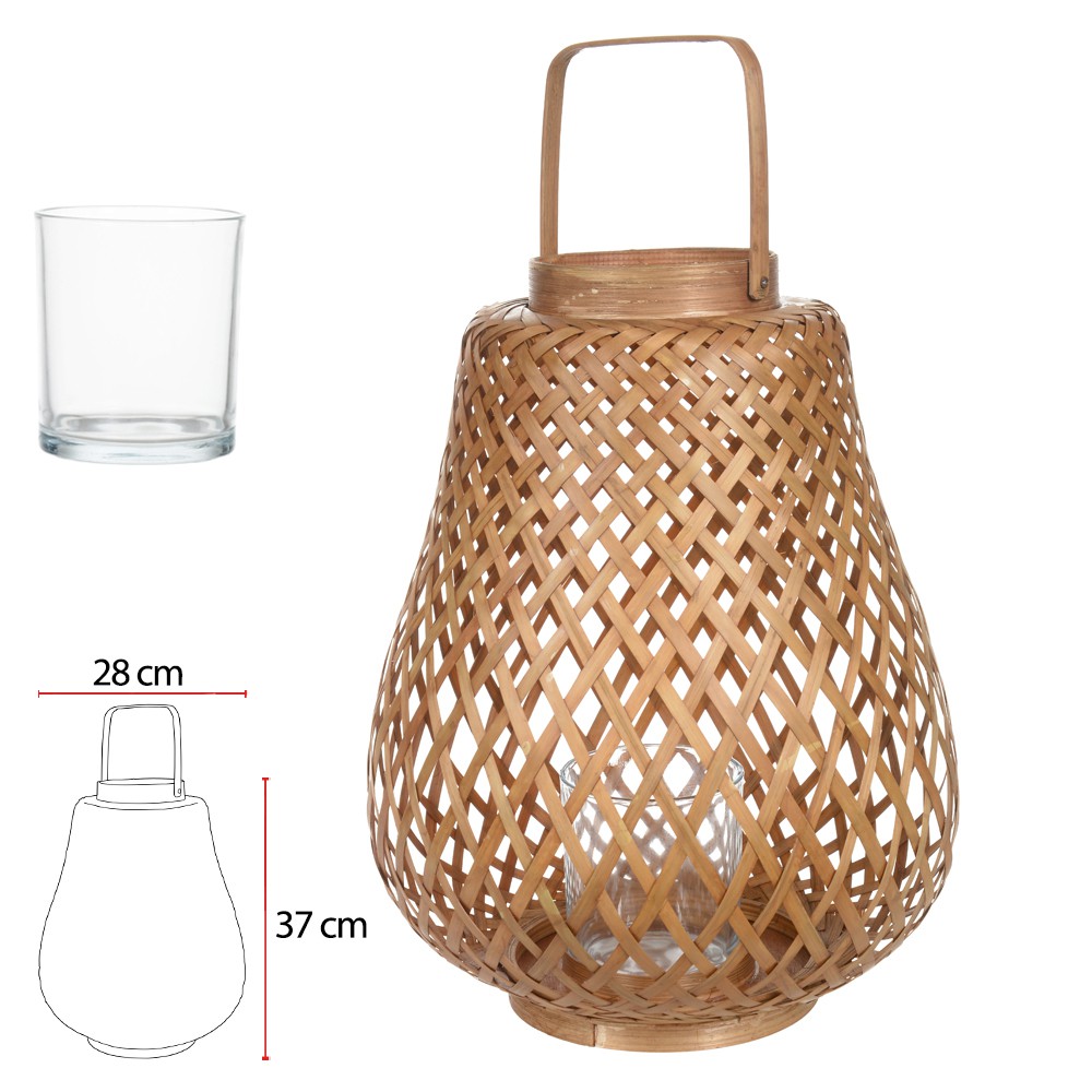 Lanterna Decorativa Bamboo - Bege - Guia da Loja