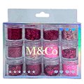 Kit com 12 Glitters para Decoração de Unha