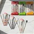 Kit com 05 Pincéis para Maquiagem Estampado Beauty Brush - Pcte c/ 12 unid