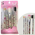 Kit com 05 Pincéis para Maquiagem Estampado Beauty Brush - Pcte c/ 12 unid