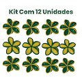 Presilha Para Cabelo Grande Verde e Amarelo Copa - Pcte 12 unid