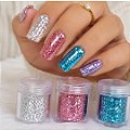 Kit com 03 Glitters para Decoração de Unha
