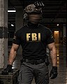 Camiseta FBI Federal Bureal Of Investigation Gold Line