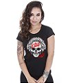 Camiseta Academia Baby Look Feminina Hardcore Skull Team Six Brasil
