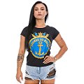 Camiseta Baby Look Feminina Marinha Brasileira Team Six Brasil