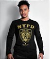 Camiseta Manga Longa Police Department NYPD Gold Line Masculina Team Six Brasil