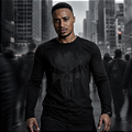 Camiseta Manga Longa Masculina Justiceiro Punisher Dark Line Team Six