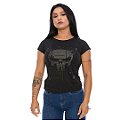 Camiseta Baby Look Feminina New Punisher Dark Line Team Six Brasil