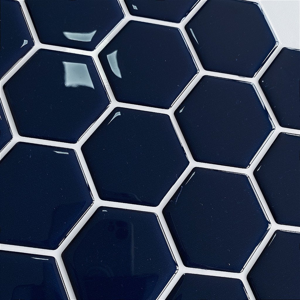 Pastilha Adesiva Resinada LARGE HEX NAVY - 1 Placa - Pastilha Resinada