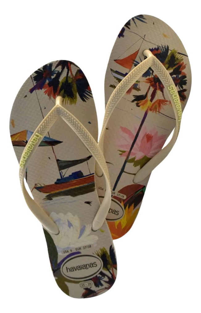 Havaianas slim tropical ivory new arrivals