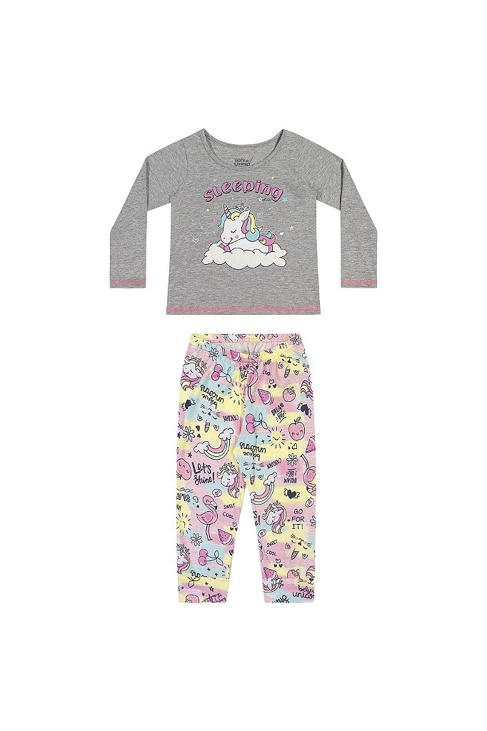 Pijama Feminino Infantil Blusa / Calca - 13036 - FF Kids - Roupas infantis