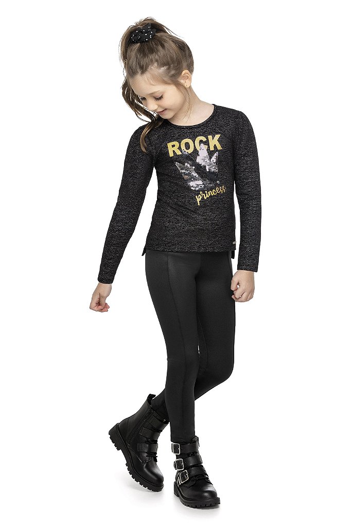 Legging Infantil Feminina Molecotton Básica Preta