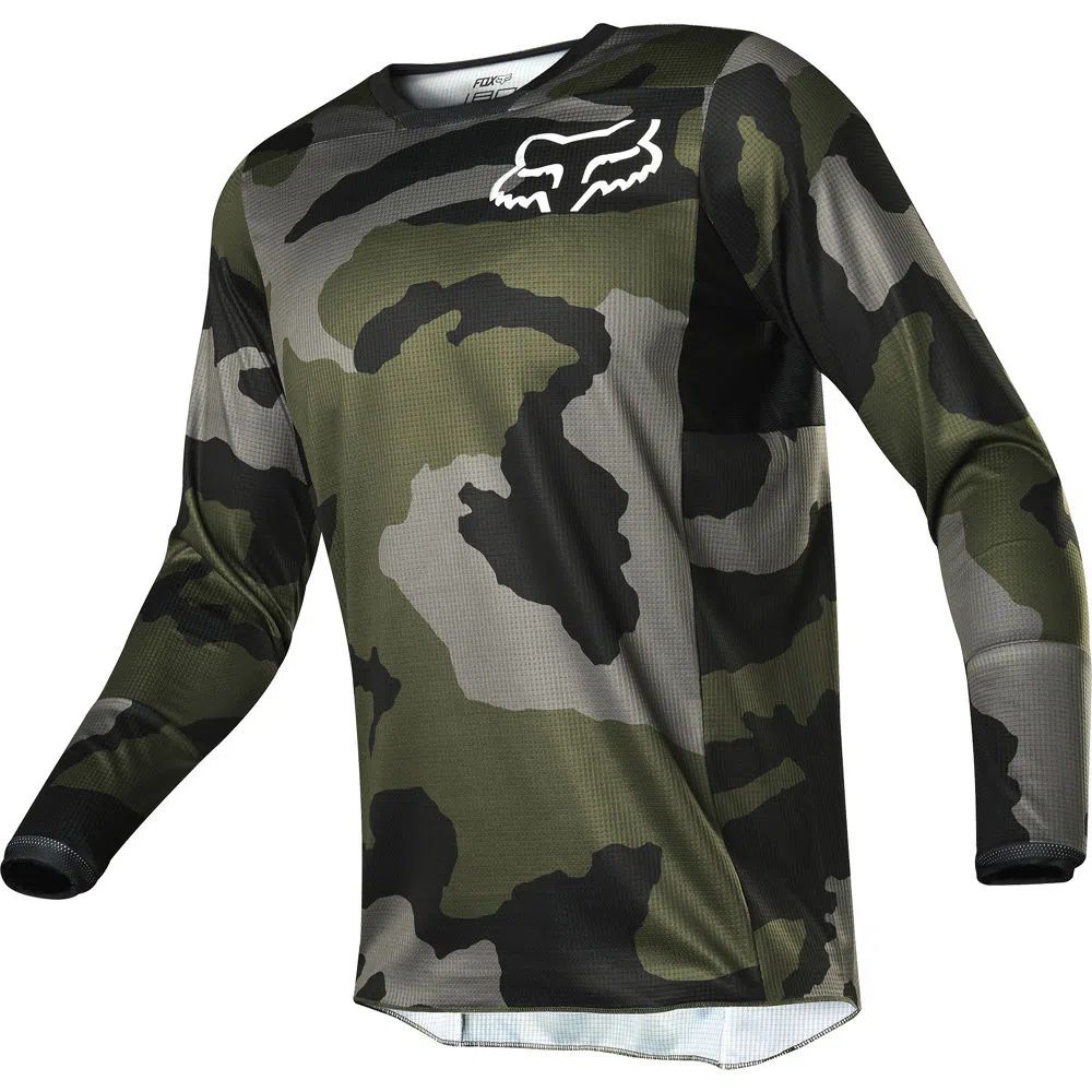 CAMISA FOX MOTOCROSS TRILHA MX 180 PRZM CAMO VERDE SE G BIRUTTA