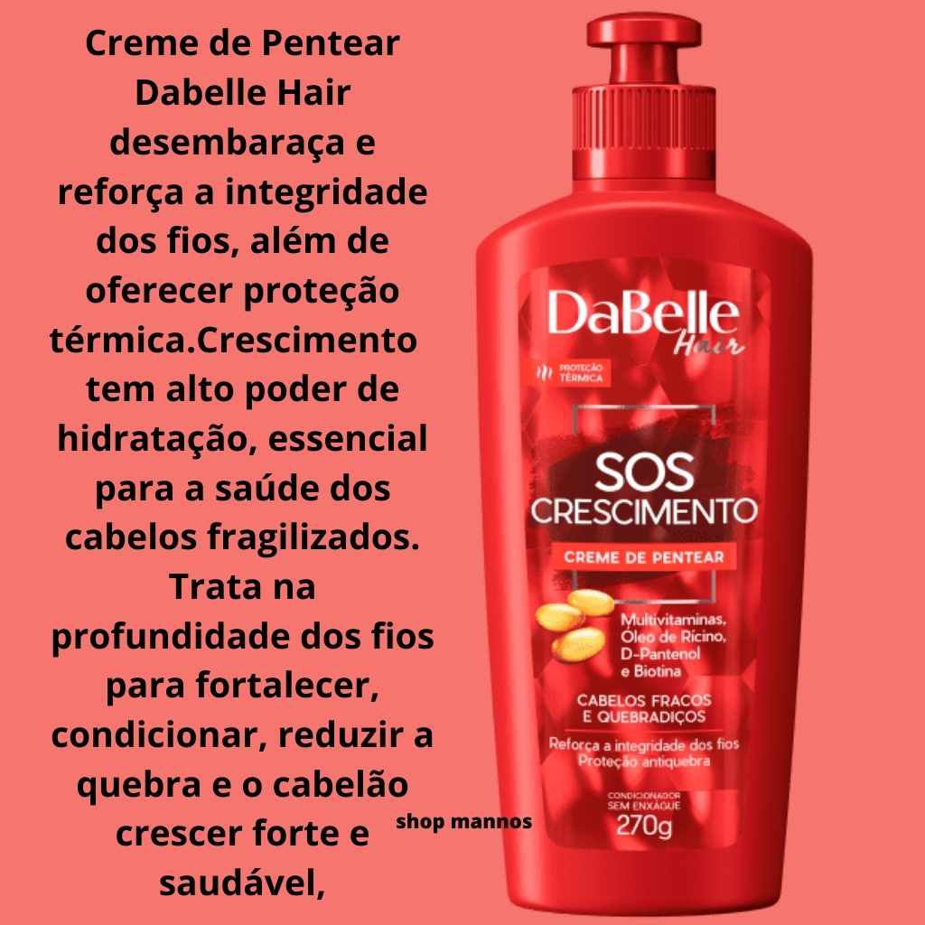 Creme de Pentear SOS Crescimento Dabelle Hair 270g - Amo Ouse