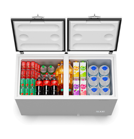Freezer Refrigerador Horizontal Bivolt Inverter Dupla Ação 417L