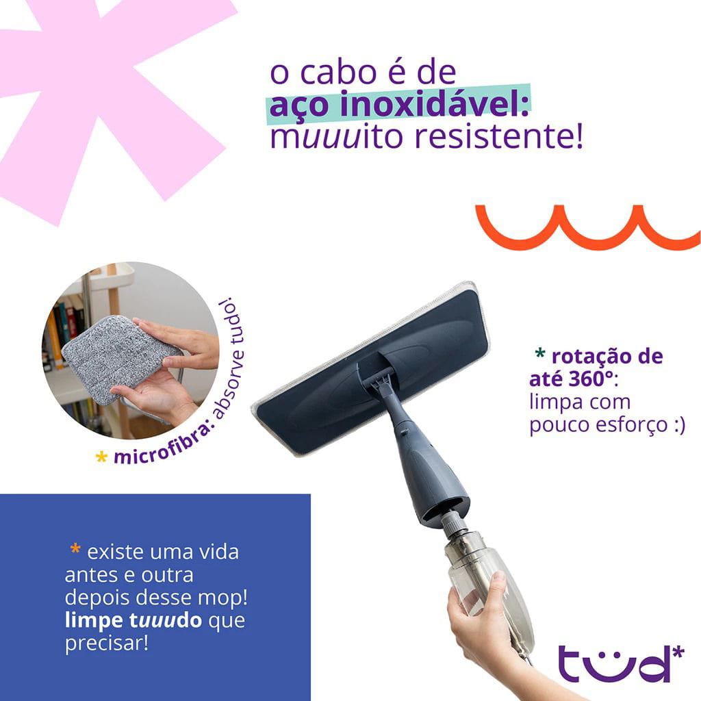 MOP Spray C/ Gatilho e Dispenser Multiuso - TUD Azul Navy - OIKOS