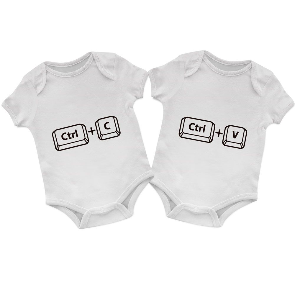 Body Bebê Gêmeos CTRL C CTRL V - Artgeek - Loja Nerd de Decoração e  Presentes do Mundo Geek