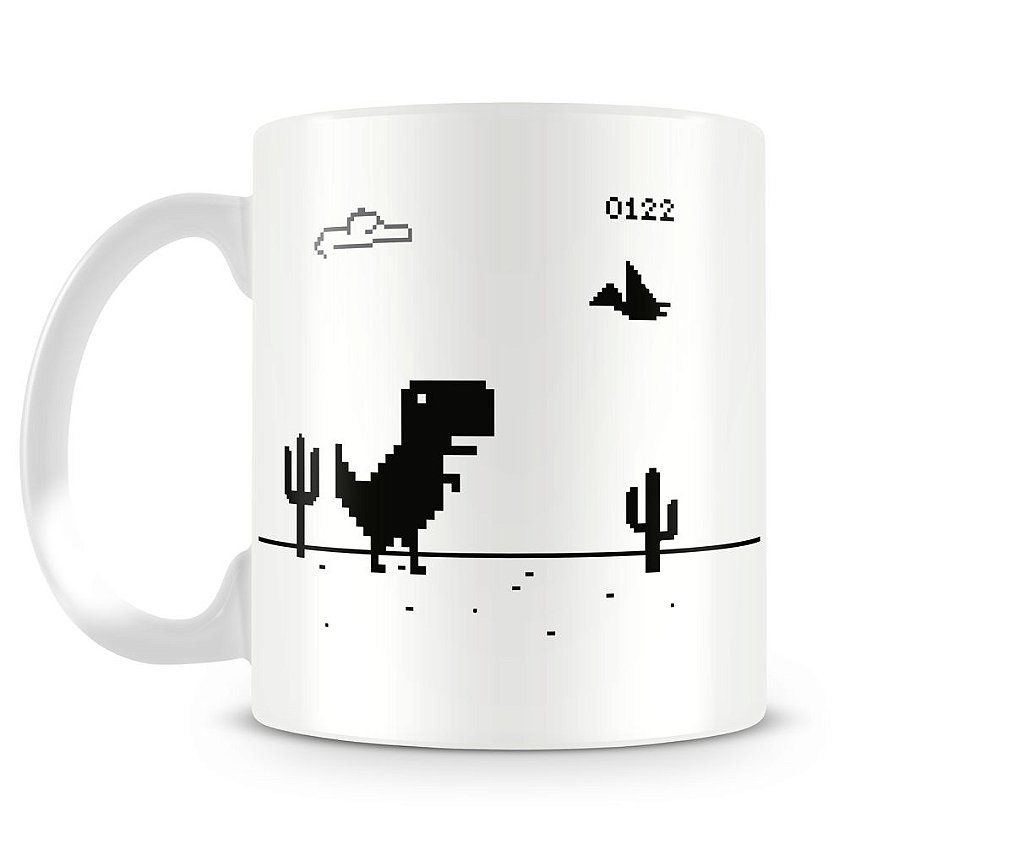 Caneca Estou Offline - Dino T-Rex