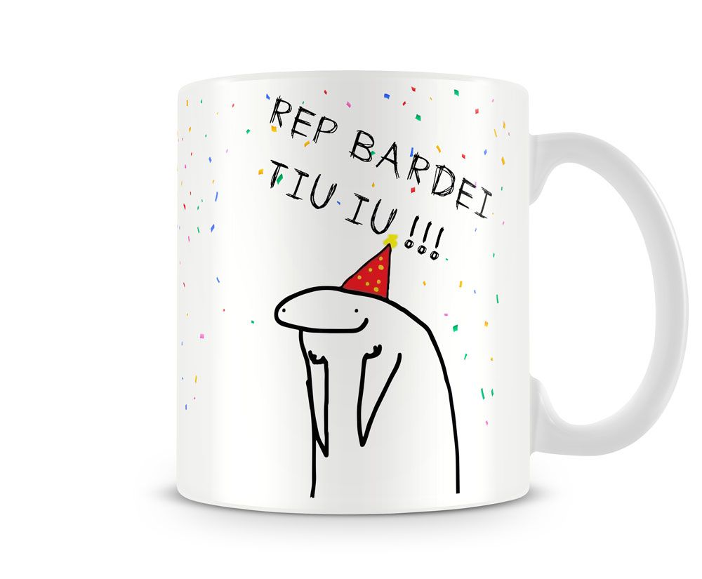 Caneca Flork Meme Rep Bardei Tiu Iu Aniversário Te Amo