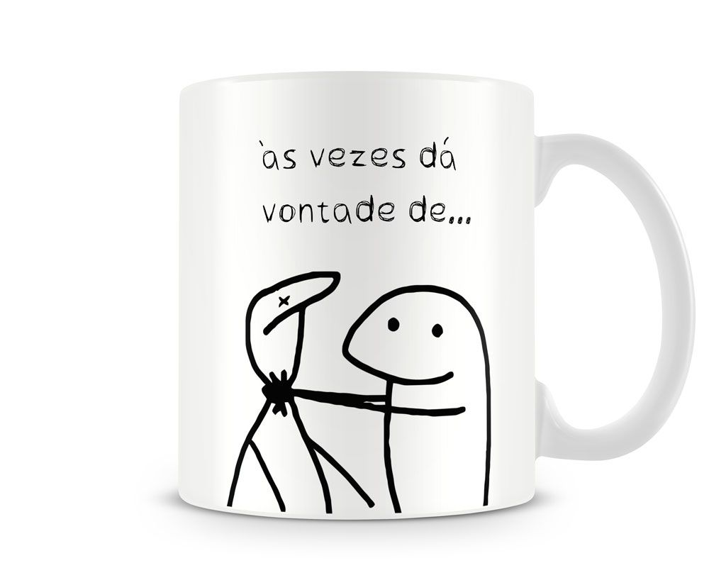 Caneca Eu te Amo mas as vezes da vontade de Meme Flork