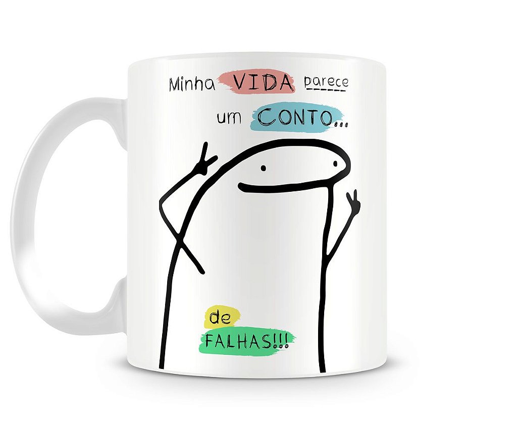 Caneca Flork Meme Boneco Palito Gosto De Resolver Com Calma