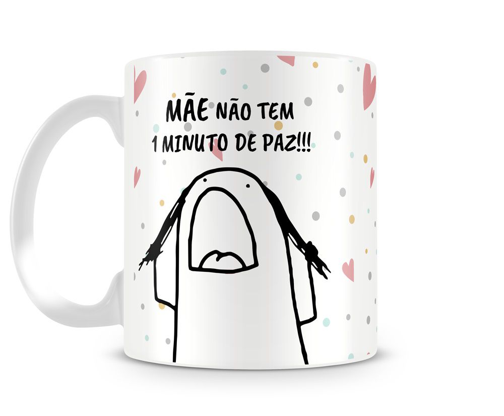 Caneca Não Tenho um Minuto de Paz Meme Flork Boneco Palito de