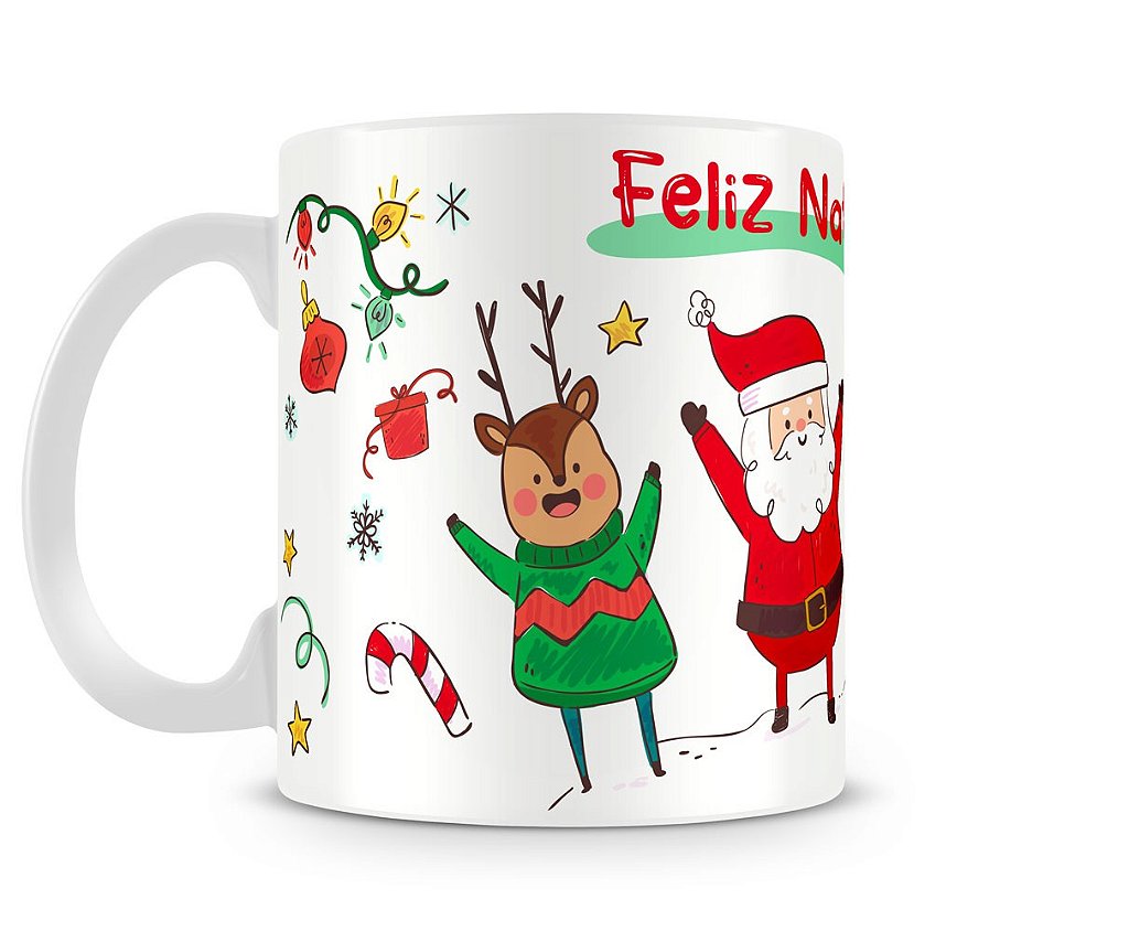 Caneca de Natal com desenhos: um presente criativo