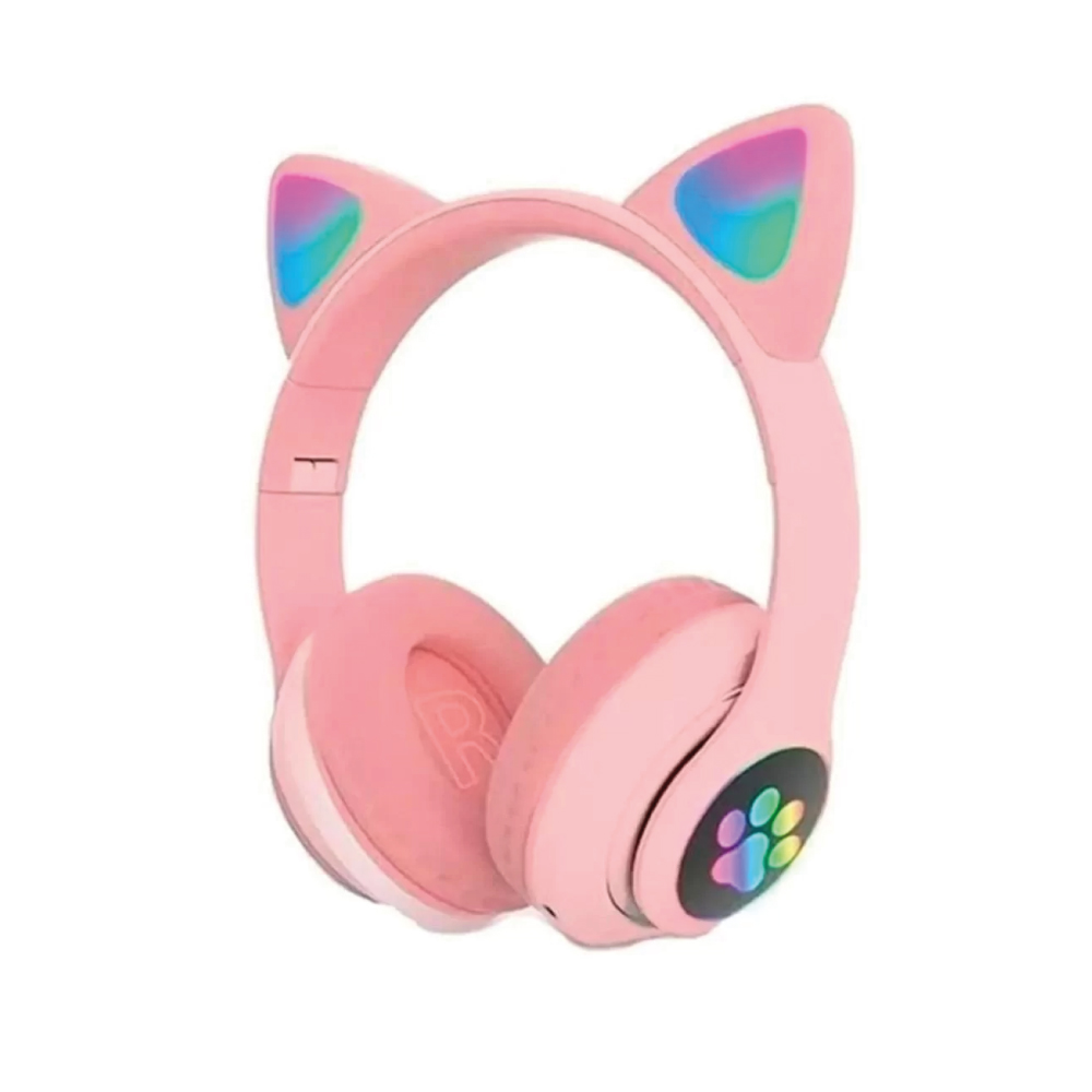 Fone Orelha De Gato Headphone Gatinho Com Led Fone Bluetooth]