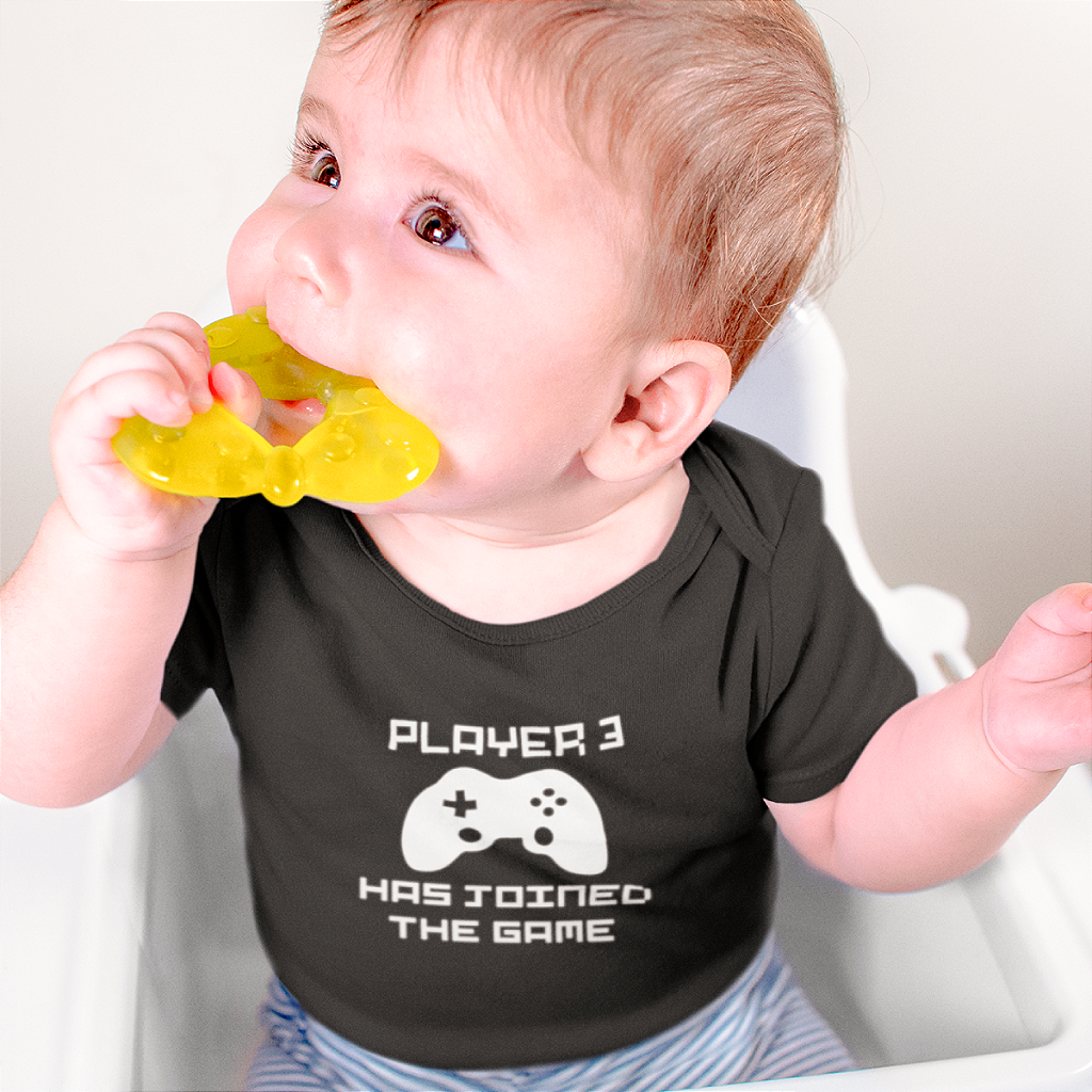 Body Bambino A Maniche Lunghe "Player 3 Has Entered The Game" | In Cotone Biologico, Certificato Öko-Tex, Made In Germany, Regalo Per Neonato Gamer