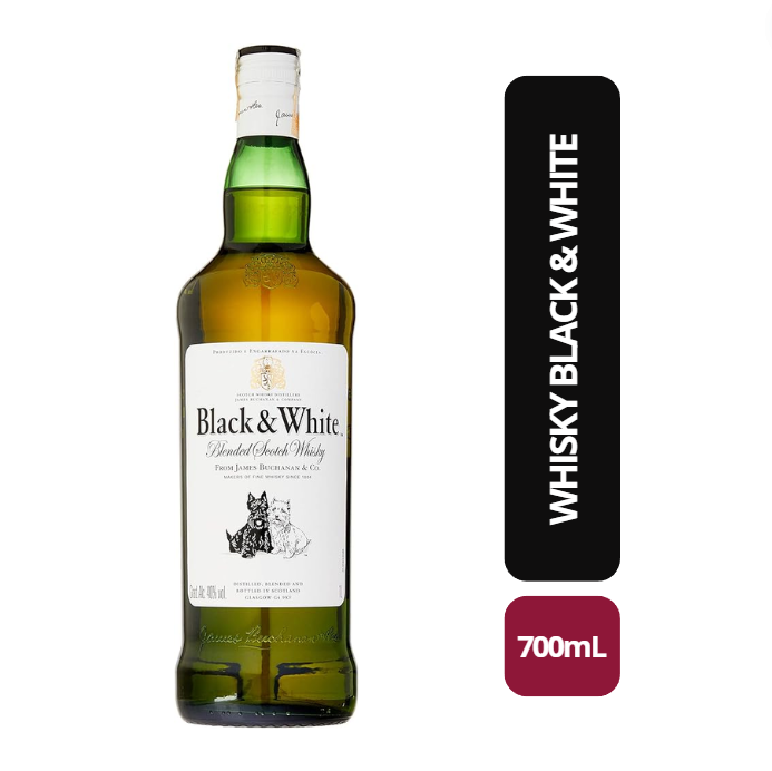 WHISKY BLACK & WHITE - 700ML - Bebida In Box