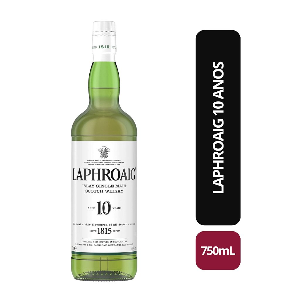 Whisky Laphroaig 10 anos - 750ml - Bebida In Box