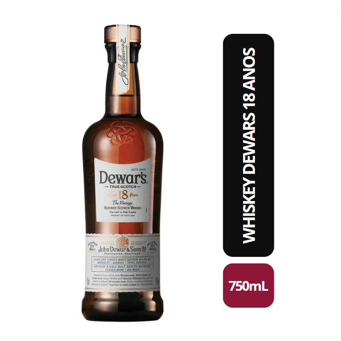 Whiskey Dewars 18 anos - 750ML - Bebida In Box