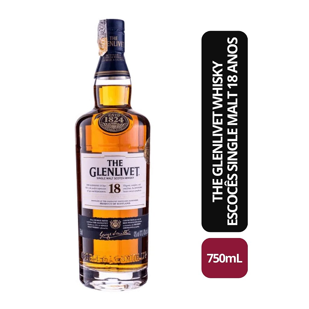 The Glenlivet Whisky Single Malt 18 anos Escocês 750ml - Bebida In Box