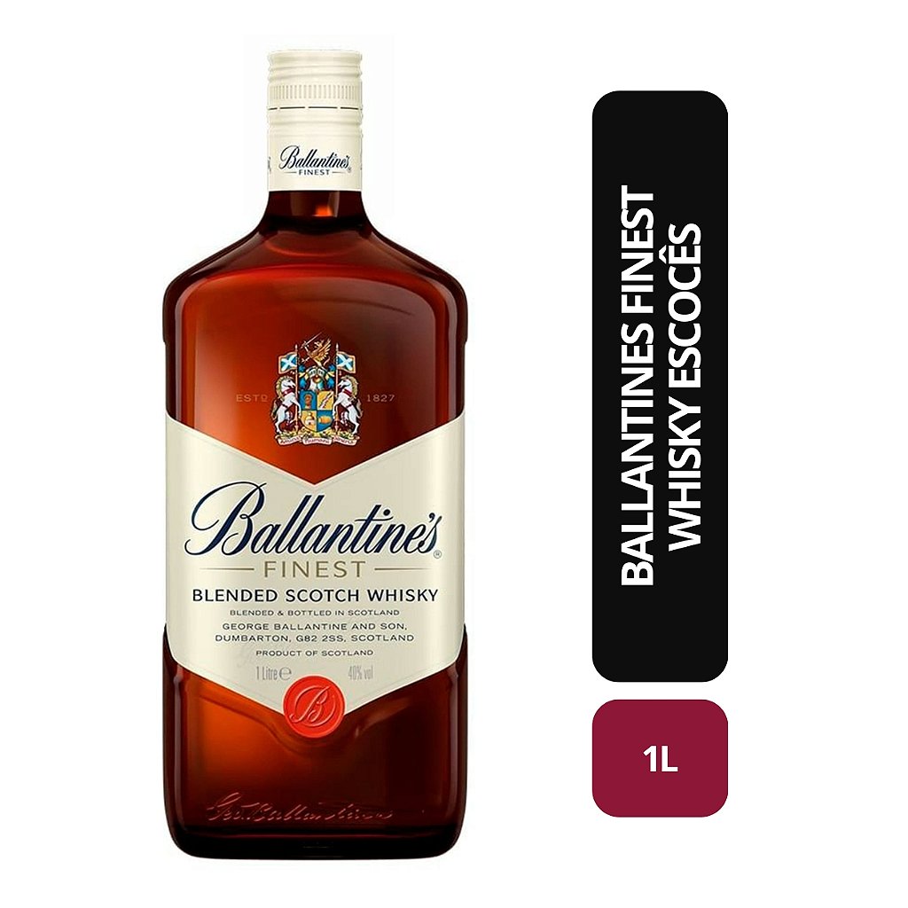 Ballantines Finest Whisky Escocês - 1L - Bebida In Box
