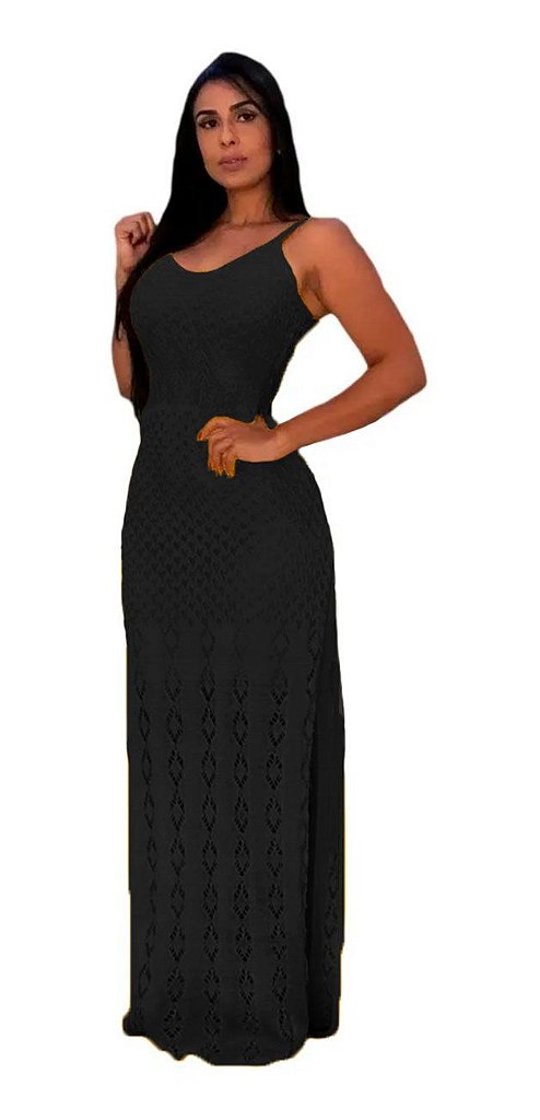vestido longo manga unica