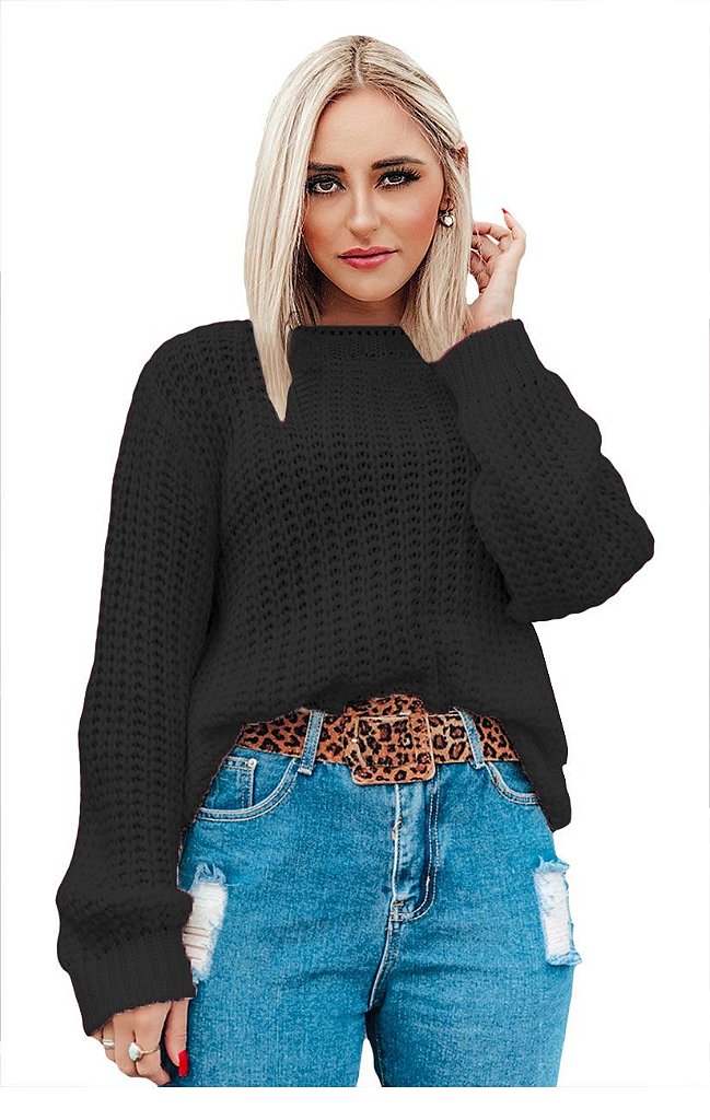 blusa tricot grossa feminina