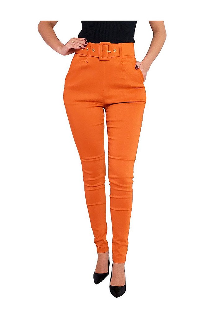 Calca Bengaline Com Cinto Cintura Alta Skinny Ziper Lateral Euc Store Calca Bengaline Com Cinto Cintura Alta Skinny Ziper Lateral Euc Store