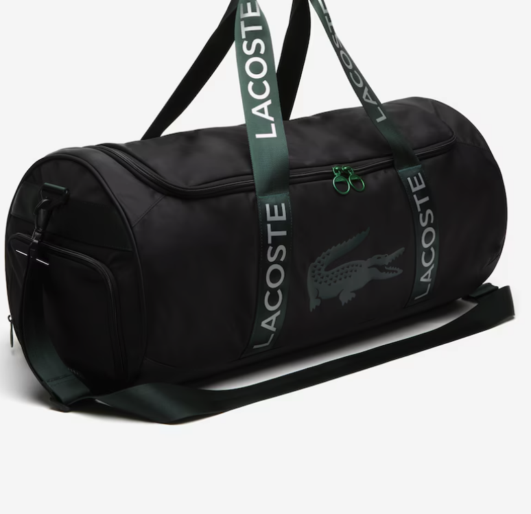 Raqueteira Bolsa Lacoste L23 Preto e Verde - Squash Store