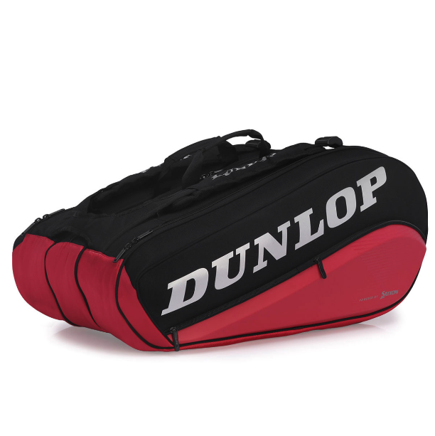 Raqueteira Dunlop 12R CX-Performance Thermo - Preta e Vermelha