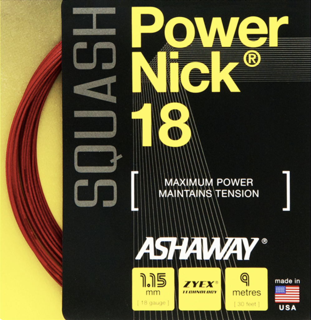 Set de corda Ashaway PowerNick 18 Vermelha (9 metros) - Squash Store