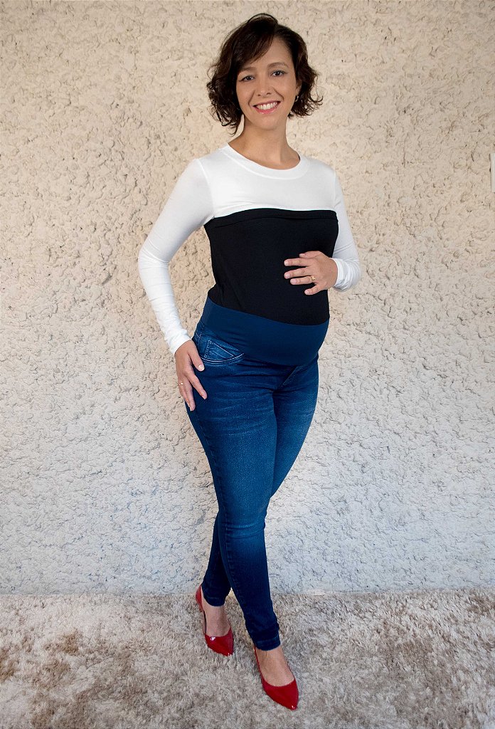 calça jeans para gestante