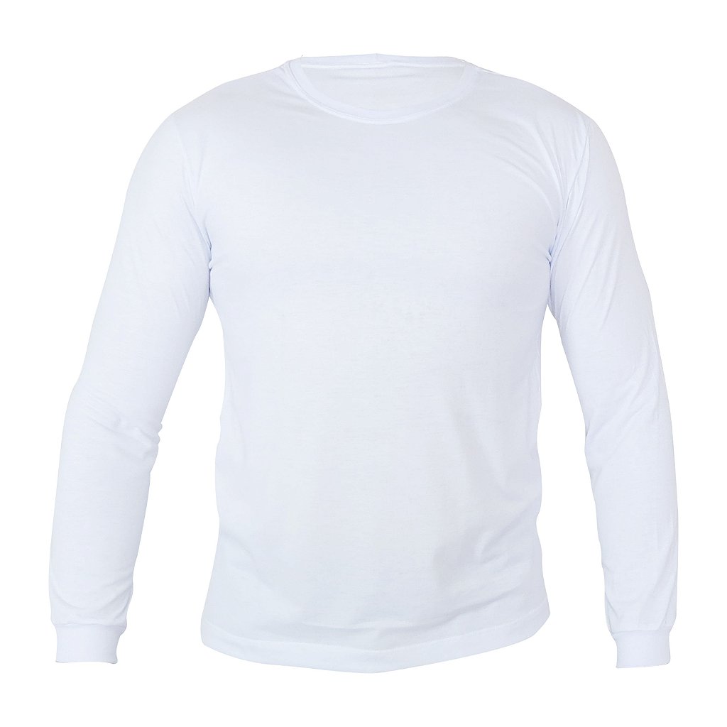 Camiseta Manga Longa Poliéster Anti Pilling Branca Masculina - Sansar  Camisetas - Comprar Camisetas Direto da Fábrica