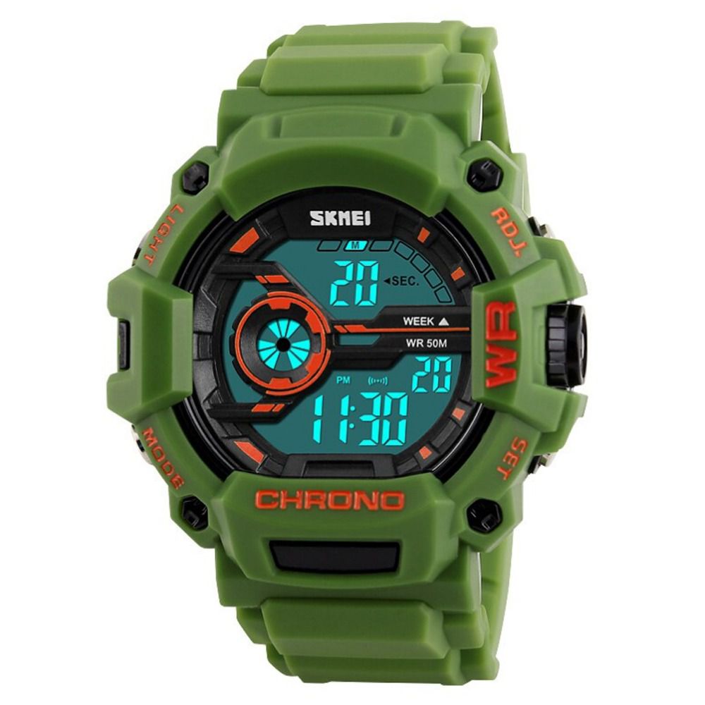 Relógio Masculino Skmei Digital 1233 - Verde e Laranja - Relógio Store  Atacadista de Relógios