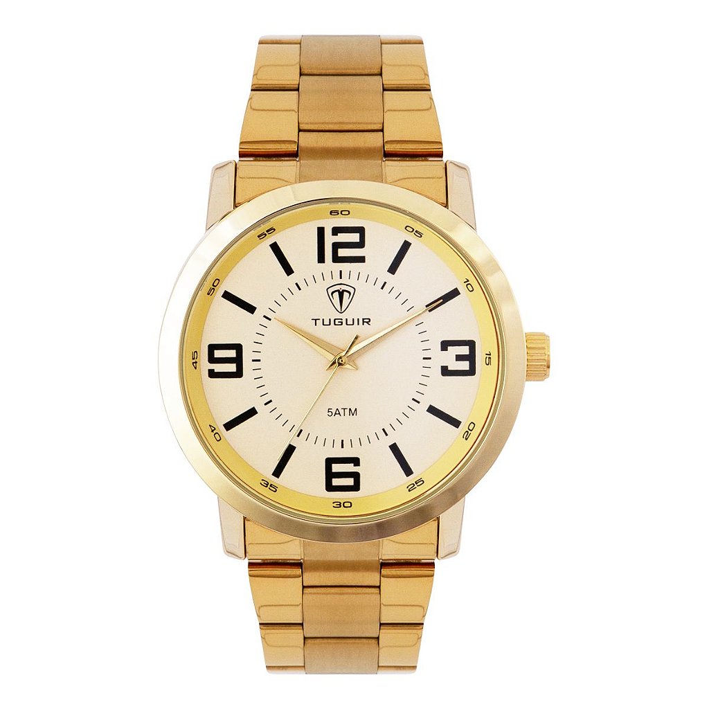 Relógio Masculino Tuguir Analógico TG121 - Dourado - Relógio Store  Atacadista de Relógios