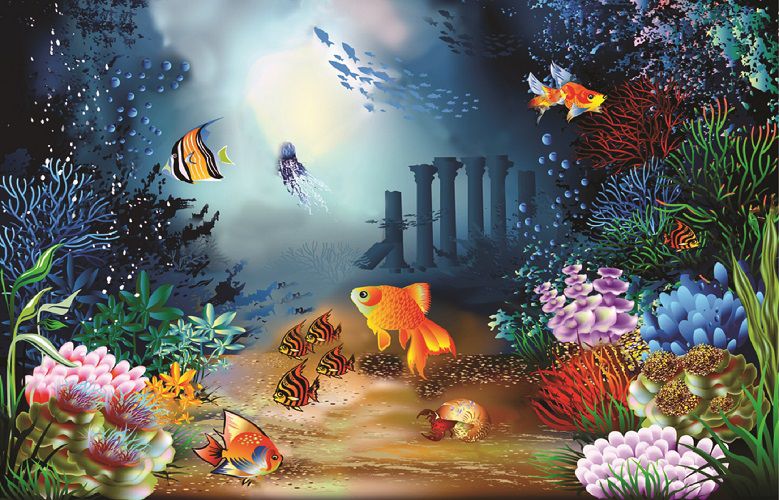 Painel Decoracao Festa Ou Decoracao Fundo Do Mar Mix Estilos Fundos Fotograficos