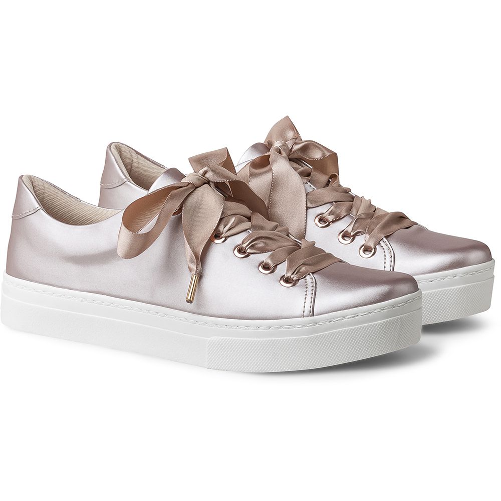 tenis metalizado rose