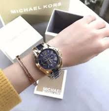 Relógio Feminino Michael Kors MK6268 Dourado Fundo Azul - Mimports -  Produtos e perfumes importados exclusivos para você