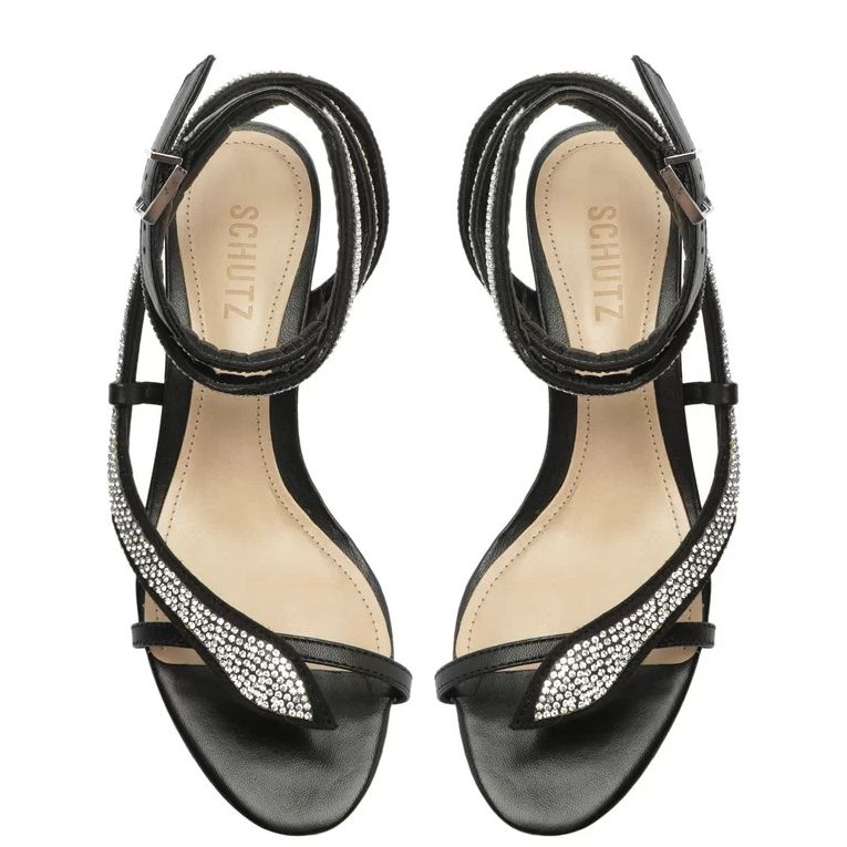 Sandália Salto Bloco com Brilho Schutz - EQUIPAGE